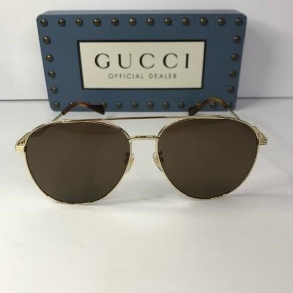 💯 - New Authentic Gucci Brown Pilot Ladies Sunglasses GG0969S 002 - Picture 8 of 11
